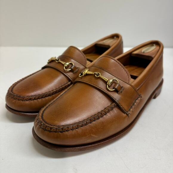 EXCELLENT Rancourt & Co Horse Bit Loafers Light Tan Calf Made USA US 10 B Narrow